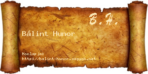 Bálint Hunor névjegykártya