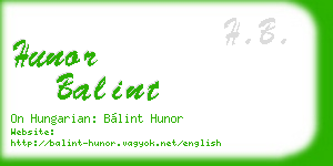 hunor balint business card